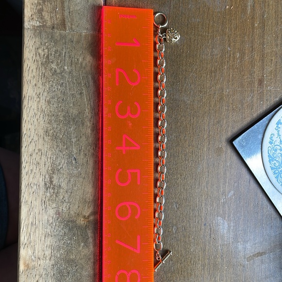 14k gold plated Sterling Silver toggle bracelet with pave crystals - Picture 5 of 5